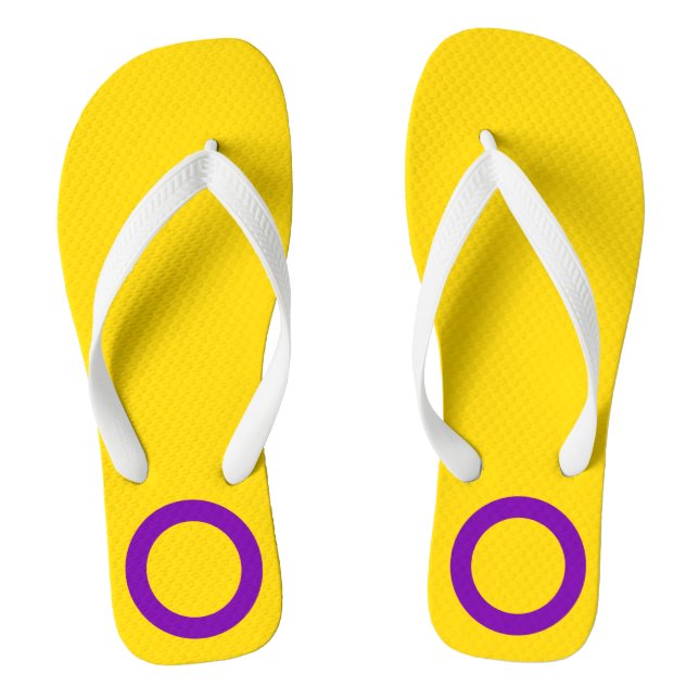 LGBTQ+-Flag-Farben für Intersex Flip Flops (Fußbett)