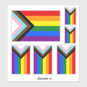 LGBTQ+-Flag für den Fortschritt Aufkleber