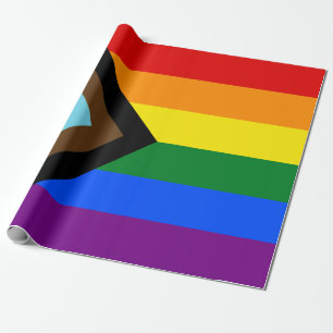 LGBTQ+-Flag für den Fortschritt Geschenkpapier