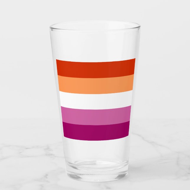 LGBTQ-Flag für Lesben Glas (Vorderseite)