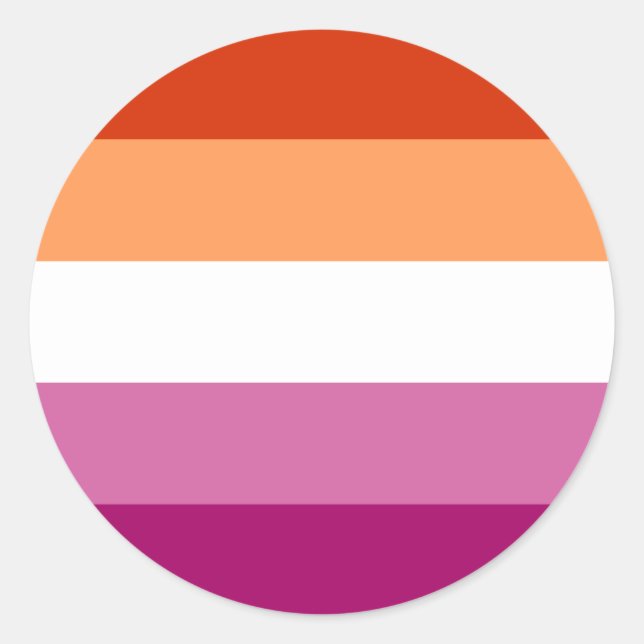 LGBTQ-Flag für Lesben Runder Aufkleber (Vorderseite)
