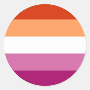 LGBTQ-Flag für Lesben Runder Aufkleber