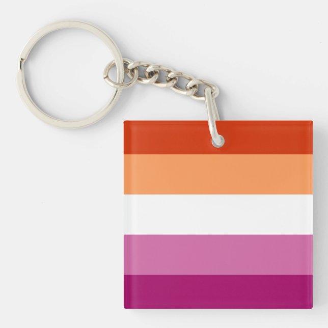 LGBTQ-Flag für Lesben Schlüsselanhänger (Vorderseite)