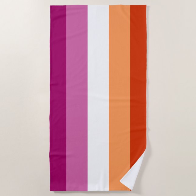 LGBTQ-Flag für Lesben Strandtuch (Vorderseite)