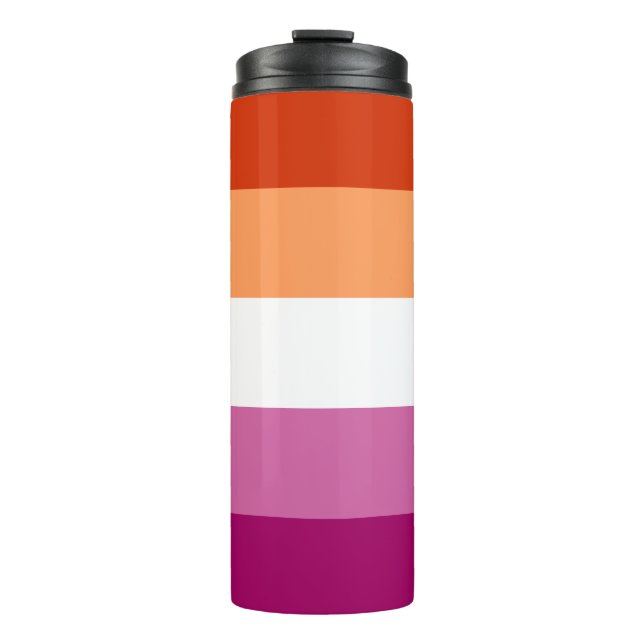 LGBTQ-Flag für Lesben Thermosbecher (Vorderseite)