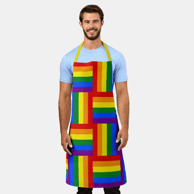 LGBTQ+-Flag Inspiriert Schürze (Getragen)