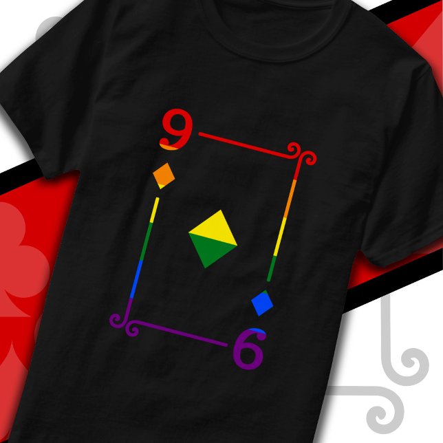 LGBTQ-Flag-Kartenspiel 9 Karton T-Shirt (Von Creator hochgeladen)