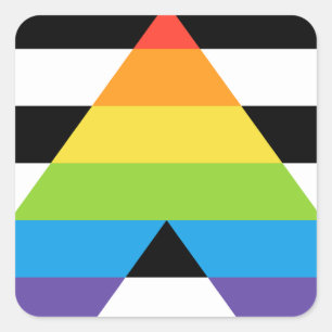 LGBTQ-Flag mit dem Alily Pride Quadratischer Aufkleber