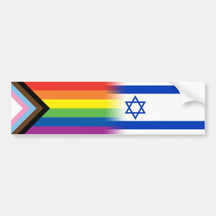 LGBTQ-Flag mit inklusivem Fortschrittstempelflagge Autoaufkleber