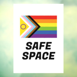 LGBTQ-Flag mit progressiven Werten im abgesicherte Fensteraufkleber
