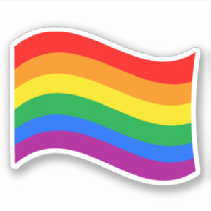 LGBTQ+-Flag mit traditioneller Flagge Aufkleber
