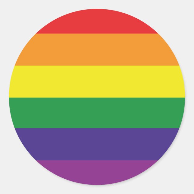 LGBTQ FLAG RUNDER AUFKLEBER (Vorderseite)