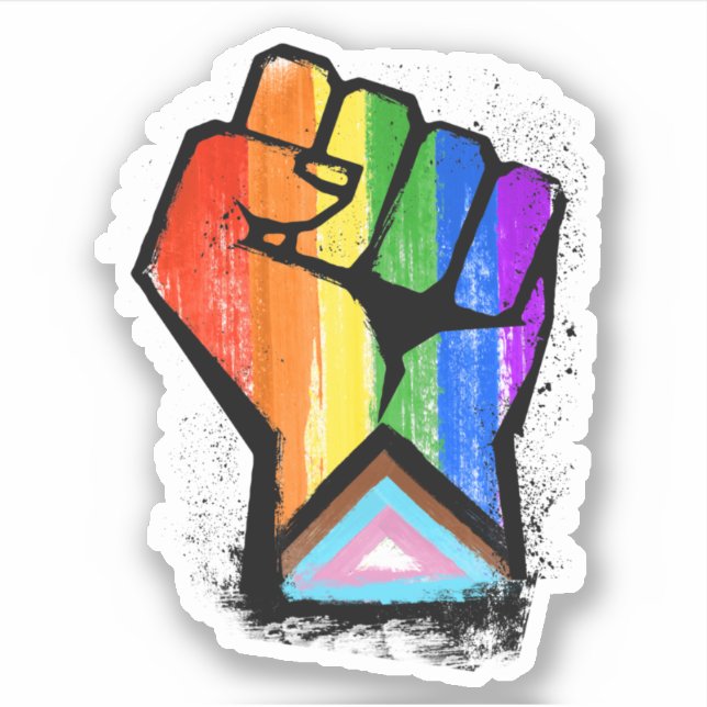 LGBTQ-FORTSCHRITT ERSTE AUFKLEBER (Vorderseite)