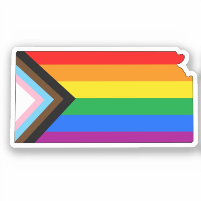 LGBTQ-Fortschrittsbericht für Kansas-Staatsstolz Aufkleber (Vorderseite)
