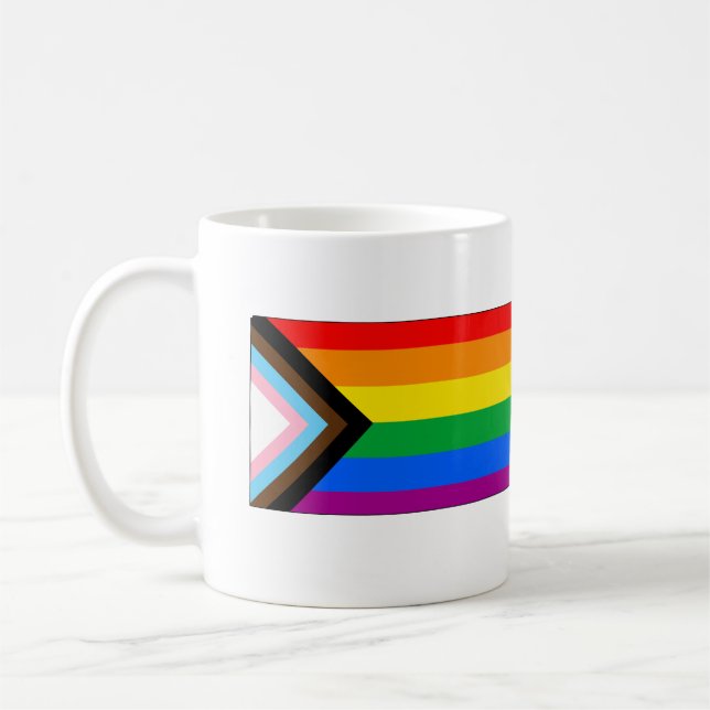 LGBTQ-Fortschrittsbericht für Kansas-Staatsstolz Kaffeetasse (Links)