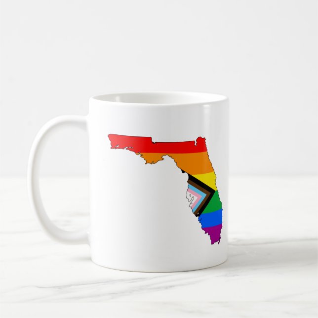 LGBTQ-Fortschrittsbericht für Staatsstolz in Flori Kaffeetasse (Links)