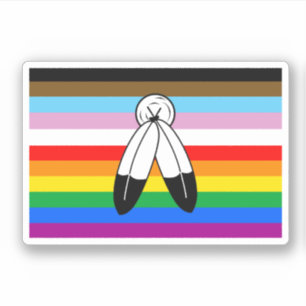 LGBTQ+-Fortschrittsflagge mit zwei Geistern Aufkleber