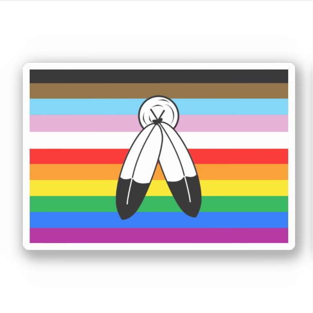 LGBTQ+-Fortschrittsflagge mit zwei Geistern Aufkleber (Vorderseite)