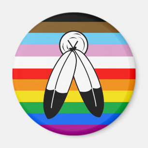 LGBTQ+-Fortschrittsflagge mit zwei Geistern Magnet