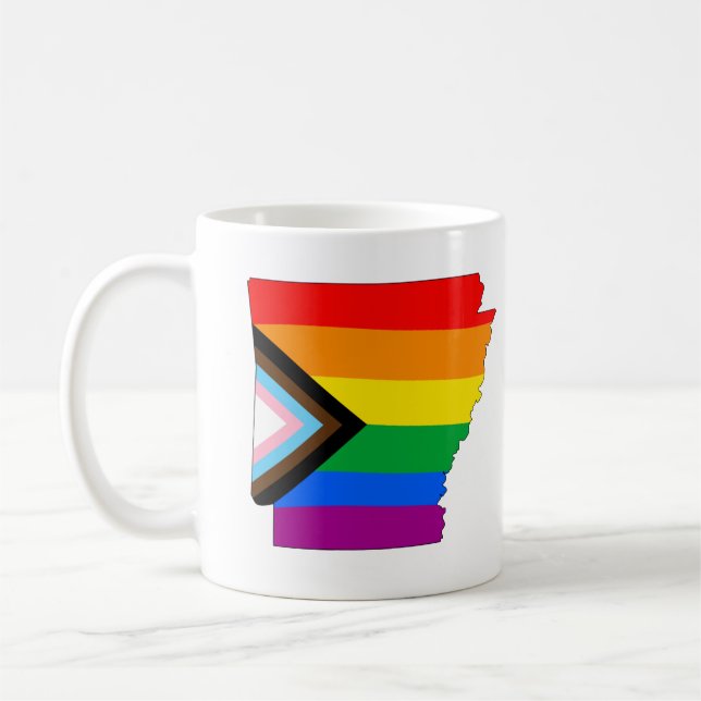 LGBTQ-Fortschrittspreis für Arkansas-Staatsstolz Kaffeetasse (Links)