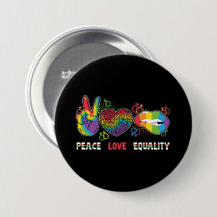 LGBTQ - Frieden, Liebe, Gleichheit - Regenbogenfar Button