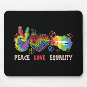 LGBTQ - Frieden, Liebe, Gleichheit - Regenbogenfar Mousepad