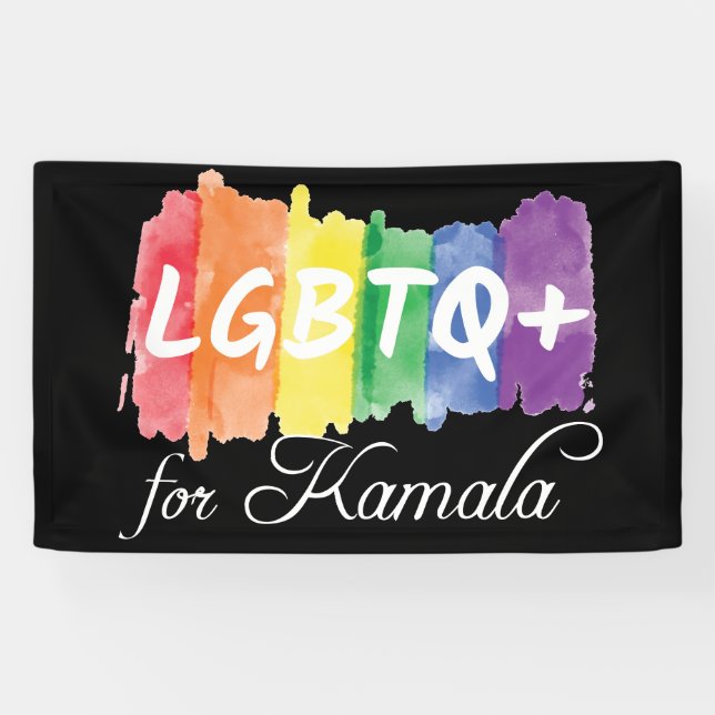 LGBTQ für Kamala Rainbow Gay Pride Banner (Horizontal)