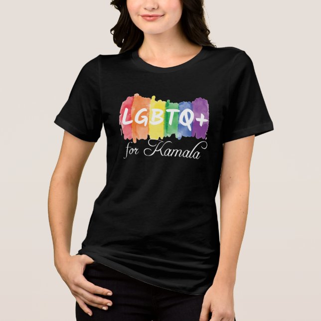 LGBTQ für Kamala Rainbow Gay Pride Women Tri-Blend Shirt (Vorderseite)