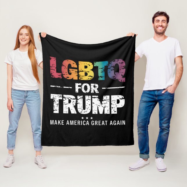 LGBTQ FÜR TRUMP GAY LESBIAN FÜR TRUMP 2024 FLEECEDECKE (Beispiel)