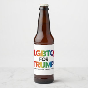 LGBTQ FÜR TRUMP SCHWUL LESBISCH FÜR TRUMP 2024 BIERFLASCHENETIKETT