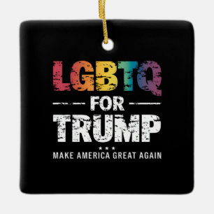 LGBTQ FÜR TRUMP SCHWUL LESBISCH FÜR TRUMP 2024 KERAMIKORNAMENT