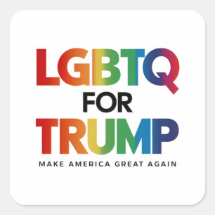 LGBTQ FÜR TRUMP SCHWUL LESBISCH FÜR TRUMP 2024  QUADRATISCHER AUFKLEBER
