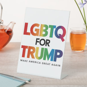 LGBTQ FÜR TRUMP SCHWULE LESBEN FÜR TRUMP 2024 SOCKELSCHILD