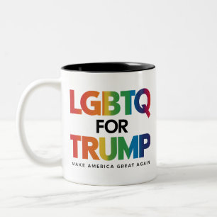 LGBTQ FÜR TRUMP SCHWULE LESBEN FÜR TRUMP 2024  ZWEIFARBIGE TASSE