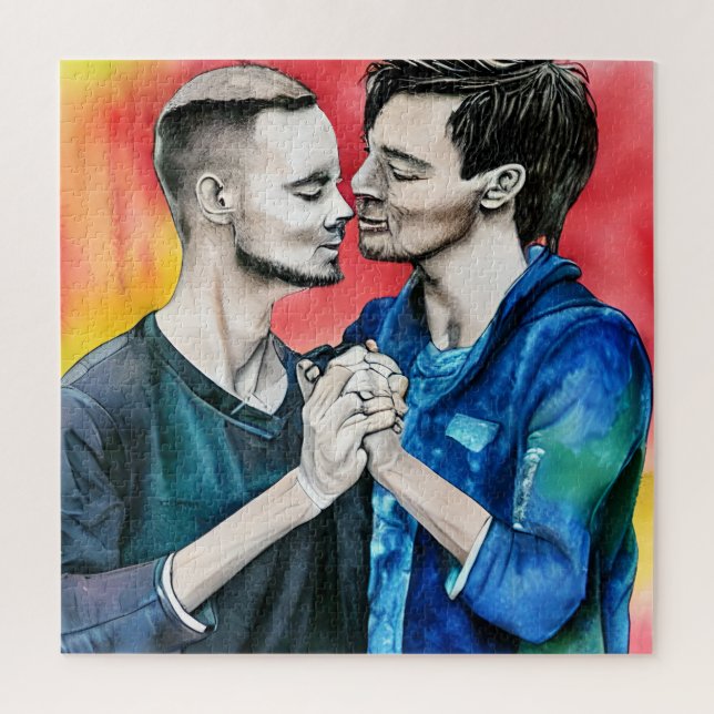 LGBTQ für zwei Männer in Liebe (Vertikal)