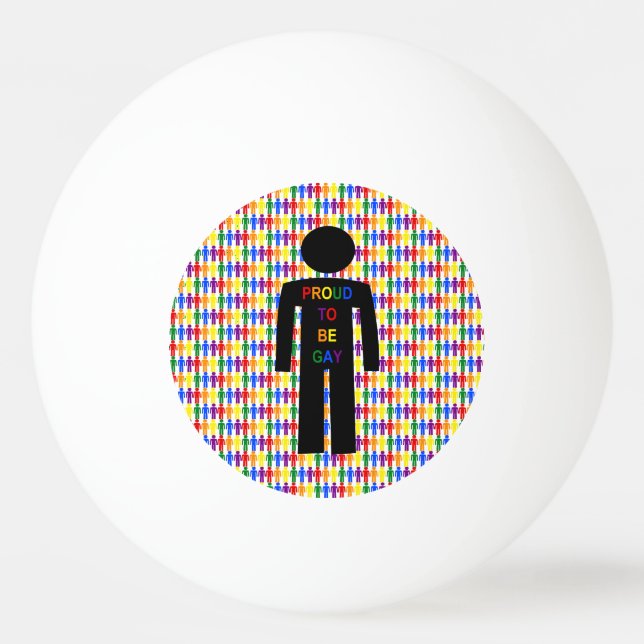 LGBTQ Gat Man Silhouette und Regenbogen Männer Tischtennisball (Vorderseite)