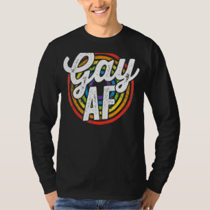 Lgbtq Gay Af Pride Lgbt Ally Regenbogenflagge Retr T-Shirt
