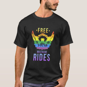 Lgbtq Gay Beard Mustache Rainbow Que T-Shirt