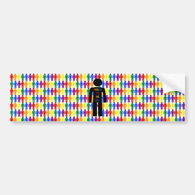 LGBTQ Gay Man Silhouette und Regenbogen Männer Autoaufkleber (Vorne)