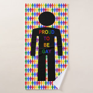 LGBTQ Gay Man Silhouette und Regenbogen Männer Badehandtuch