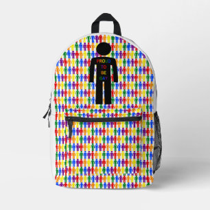 LGBTQ Gay Man Silhouette und Regenbogen Männer Bedruckter Rucksack