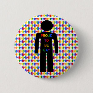 LGBTQ Gay Man Silhouette und Regenbogen Männer Button
