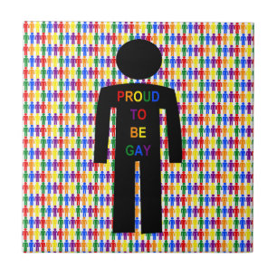 LGBTQ Gay Man Silhouette und Regenbogen Männer Fliese