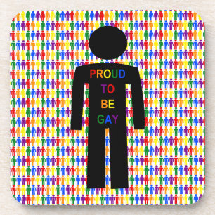 LGBTQ Gay Man Silhouette und Regenbogen Männer Getränkeuntersetzer