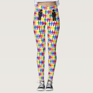 LGBTQ Gay Man Silhouette und Regenbogen Männer Leggings