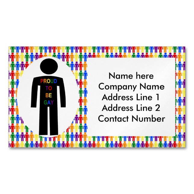 LGBTQ Gay Man Silhouette und Regenbogen Männer Magnetische Visitenkarte (Vorderseite)