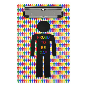 LGBTQ Gay Man Silhouette und Regenbogen Männer Mini Klemmbrett