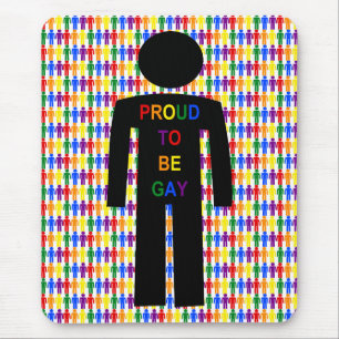 LGBTQ Gay Man Silhouette und Regenbogen Männer Mousepad