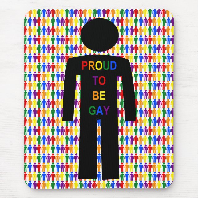 LGBTQ Gay Man Silhouette und Regenbogen Männer Mousepad (Vorne)