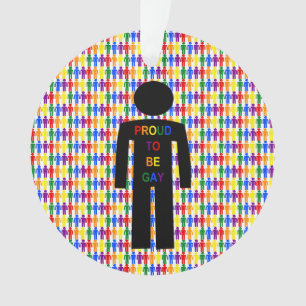 LGBTQ Gay Man Silhouette und Regenbogen Männer Ornament